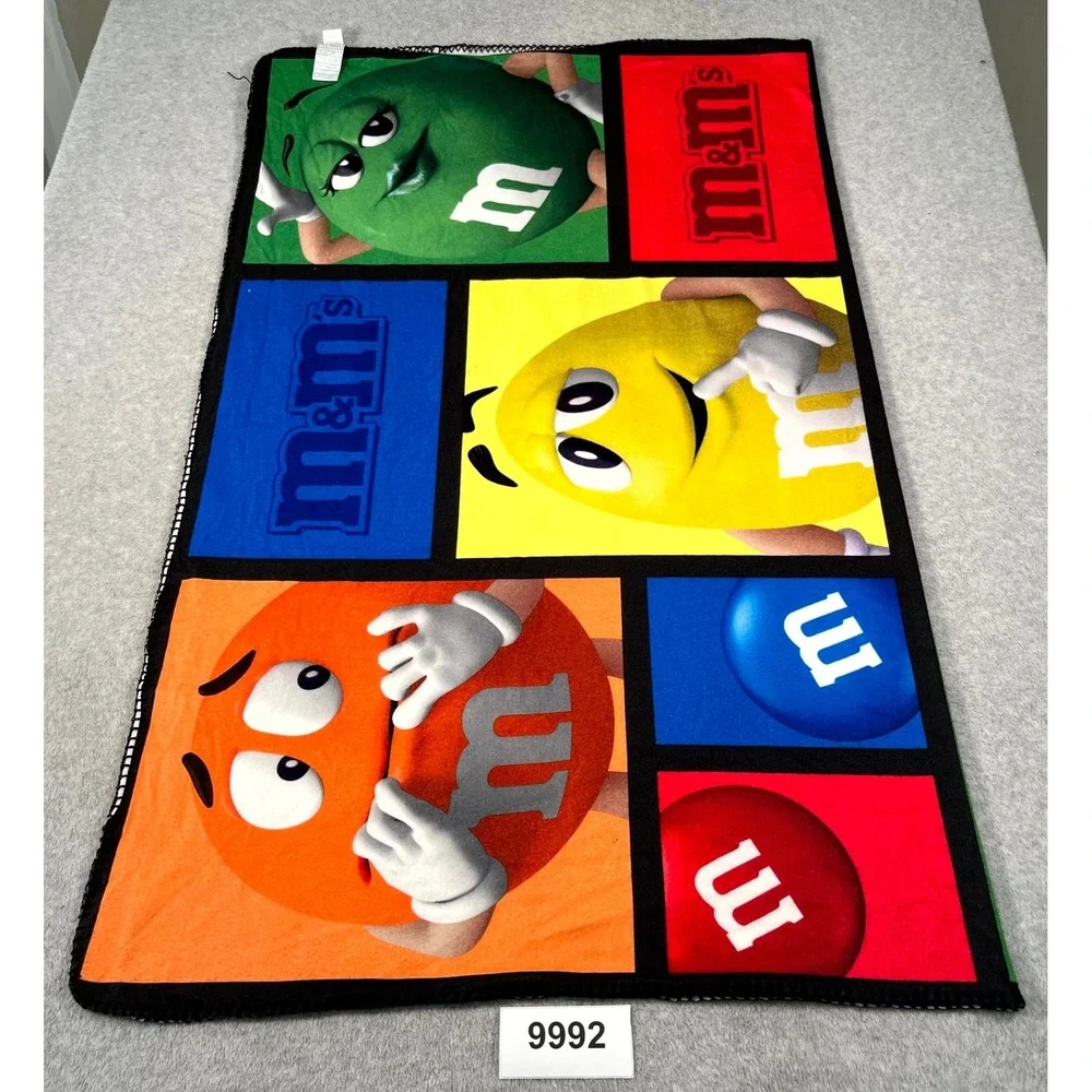 M&M's World Plush Throw Blanket One Size Multicolor Colorblock Character Panels